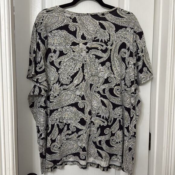 Croft & borrow the classic tee cotton paisley top size 3X - Picture 4 of 4